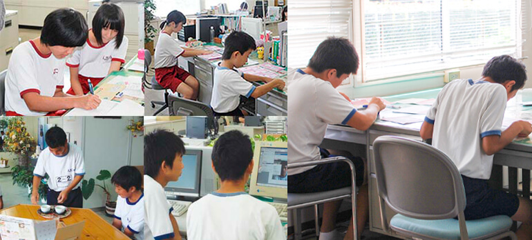 人吉市立第二中学校の生徒さんによる職場体験学習の様子