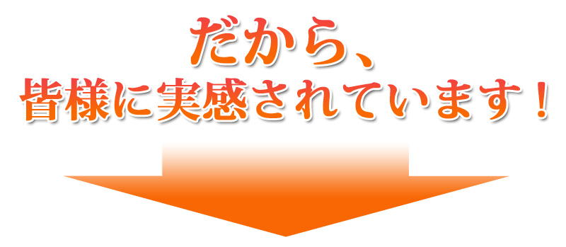 だから、皆様に実感されています